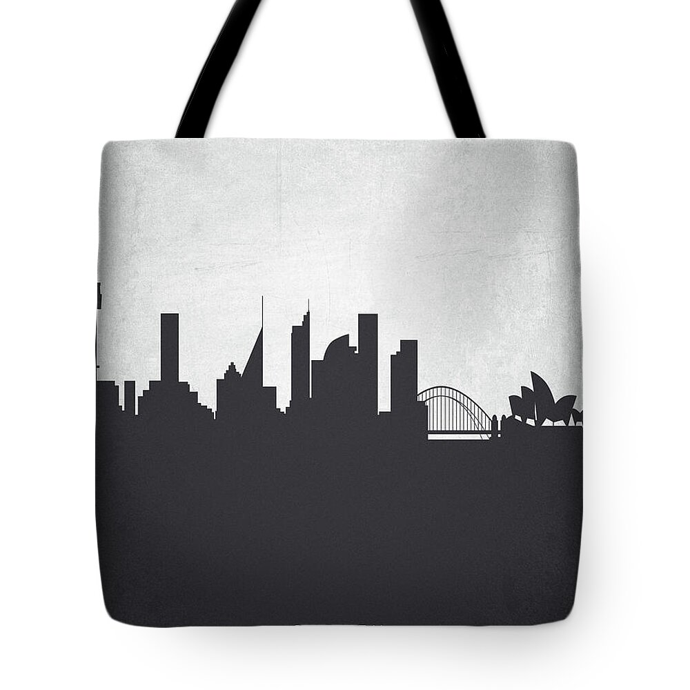 Sydney Tote Bag featuring the painting Sydney Australia Cityscape 19 by Aged Pixel