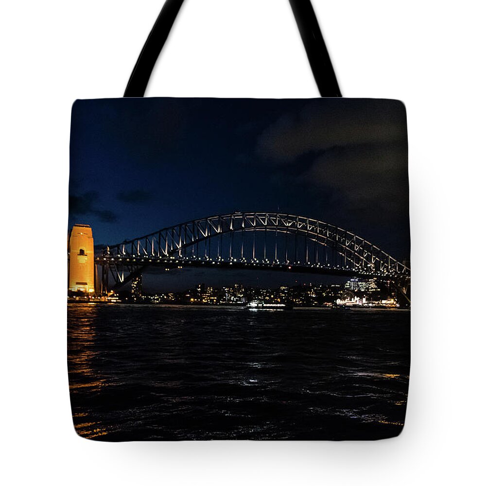 Sydney Tote Bag featuring the photograph Sydney Bridge at Night by Steven Richman