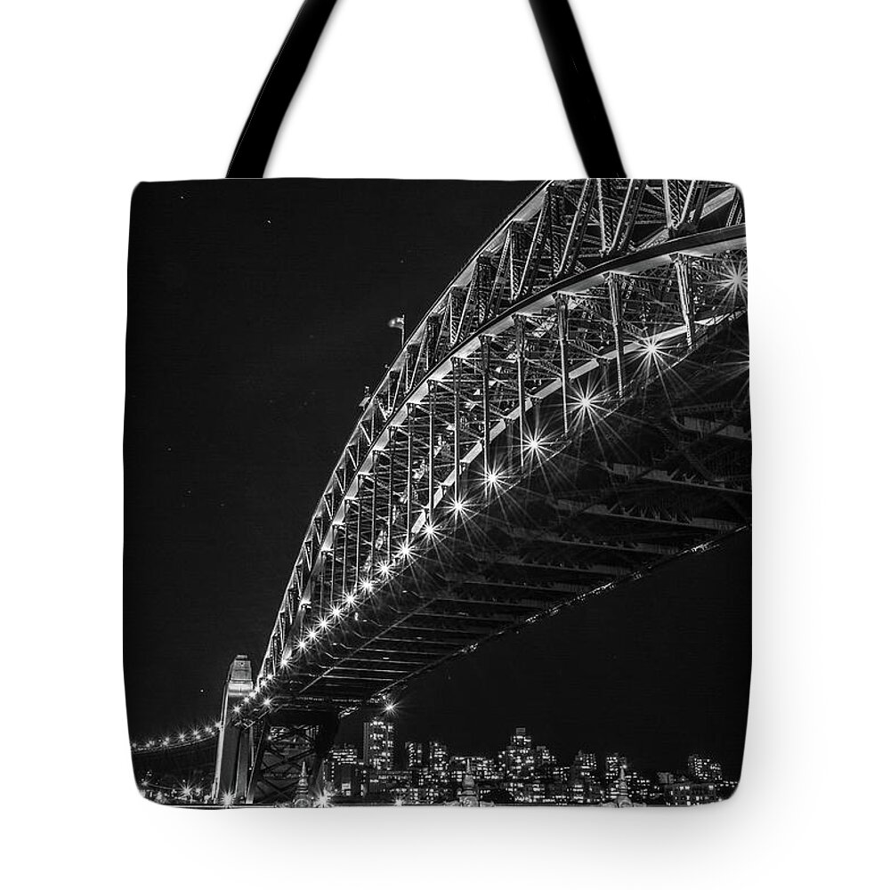 Sydney Tote Bag featuring the photograph Sydney Harbour Bridge at Night by Racheal Christian