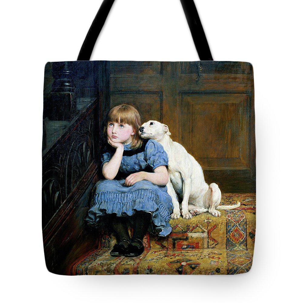 Sympathy Tote Bag featuring the painting Sympathy by Briton Riviere