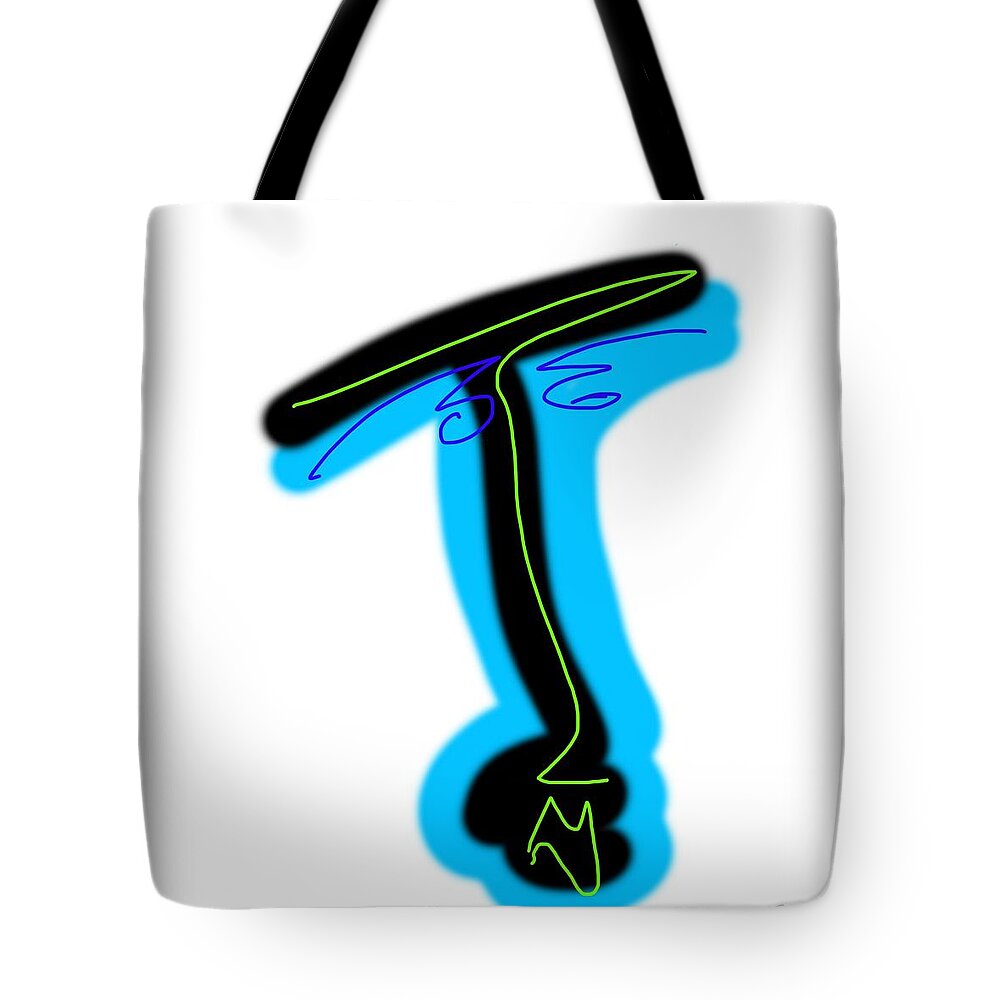 Blue Tote Bag featuring the digital art T2 by Jeffrey Quiros