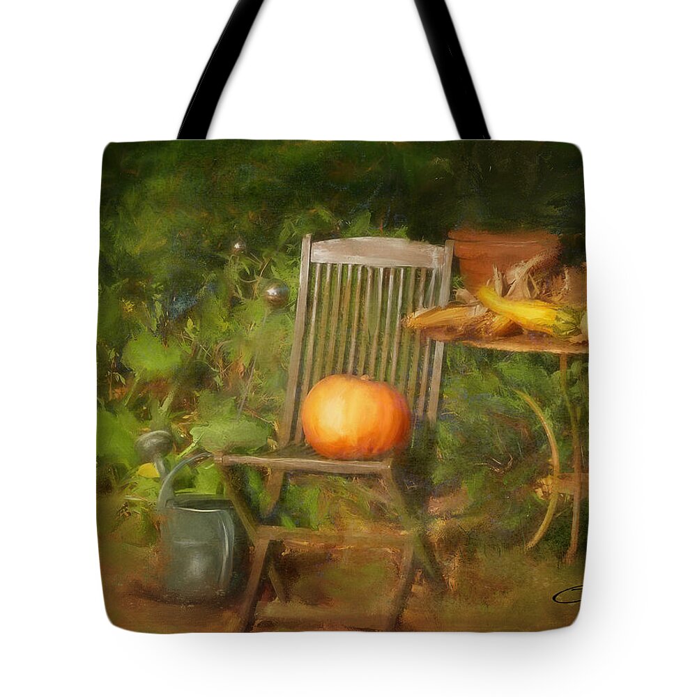 Fall Tote Bag featuring the painting Table for One by Colleen Taylor