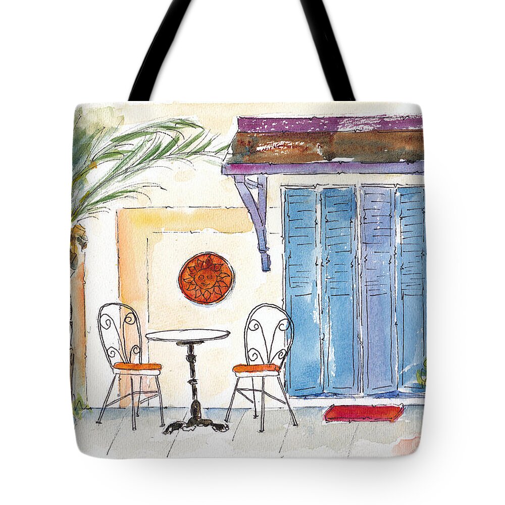 Impressionism Tote Bag featuring the painting Table For Two by Pat Katz