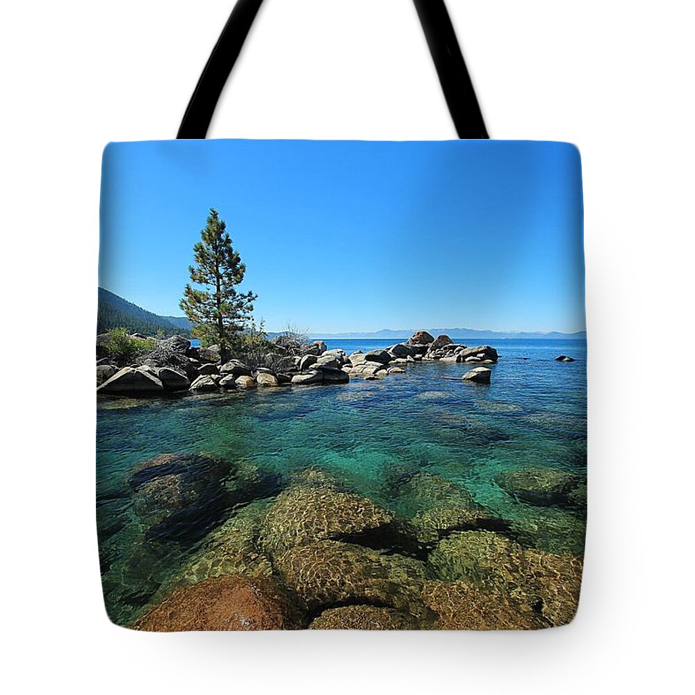 Lake Tahoe Tote Bag featuring the photograph Tahoe Northern Island by Sean Sarsfield