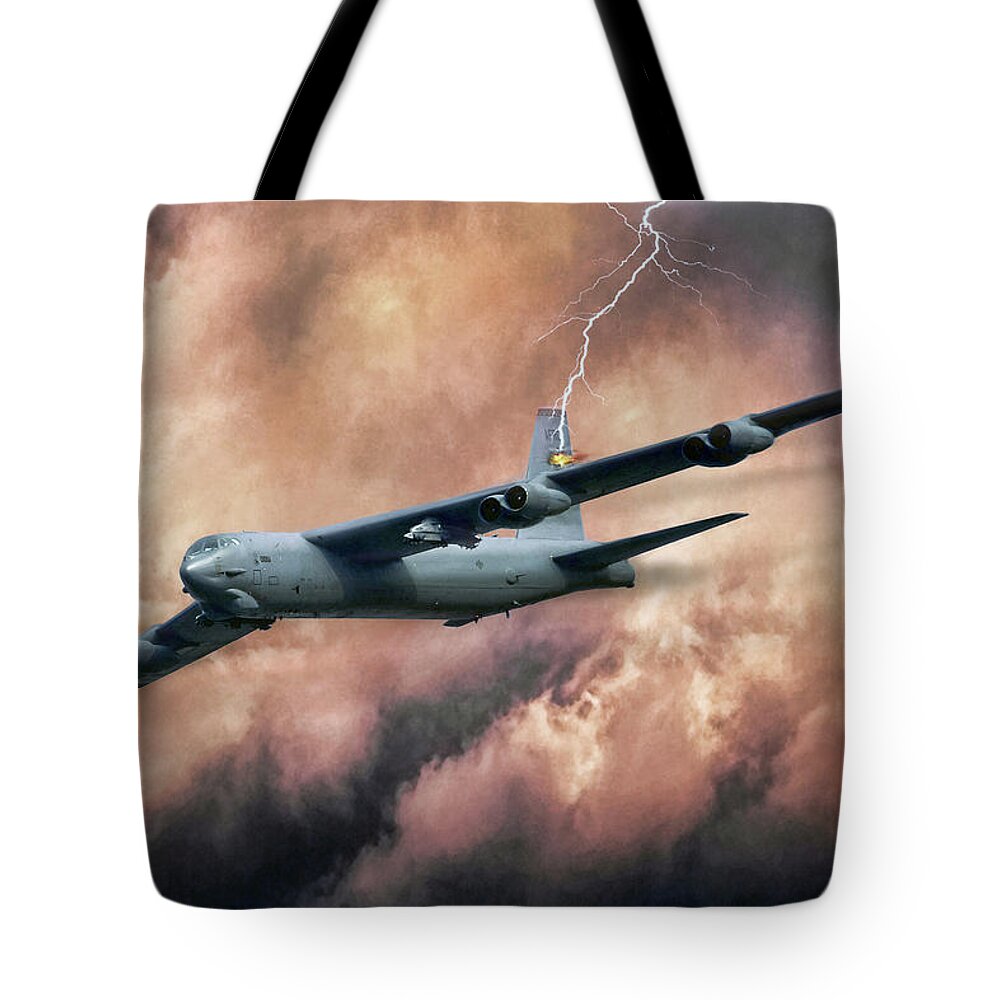 60-051 Tote Bag featuring the digital art Tail Strike by Peter Chilelli