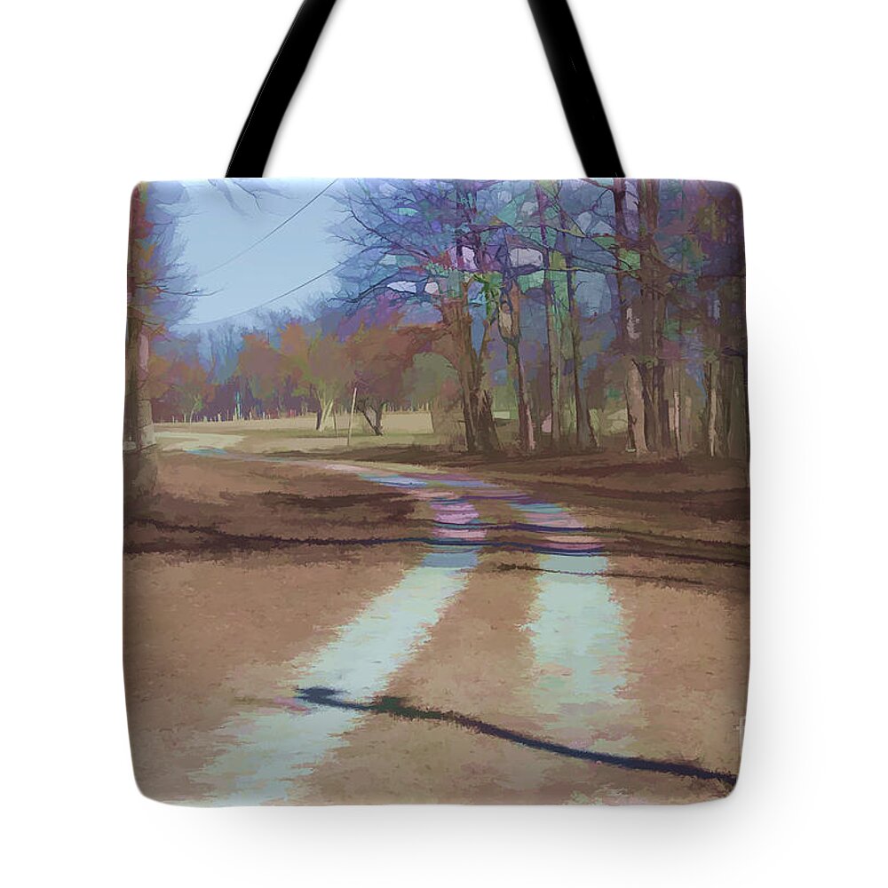 Road Tote Bag featuring the photograph Take Me Home Country Road by Roberta Byram