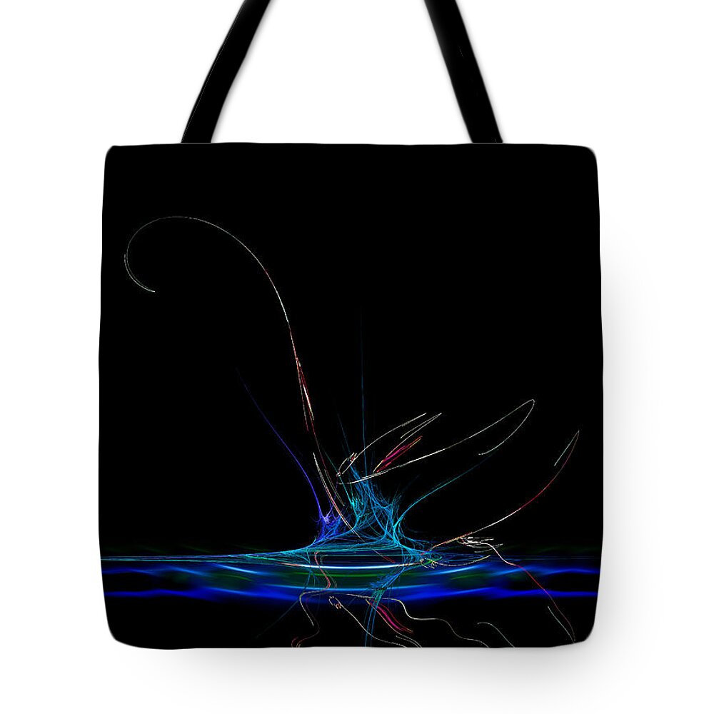 Swan Tote Bag featuring the drawing Taking Flight by Adam Vance
