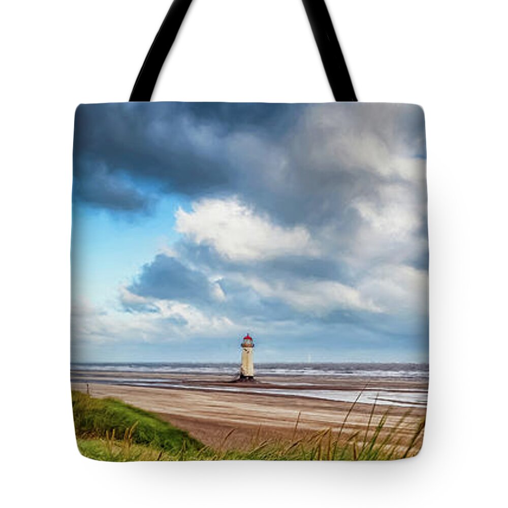 Talacre Lighthouse Tote Bag featuring the photograph Talacre Lighthouse Wales by Adrian Evans