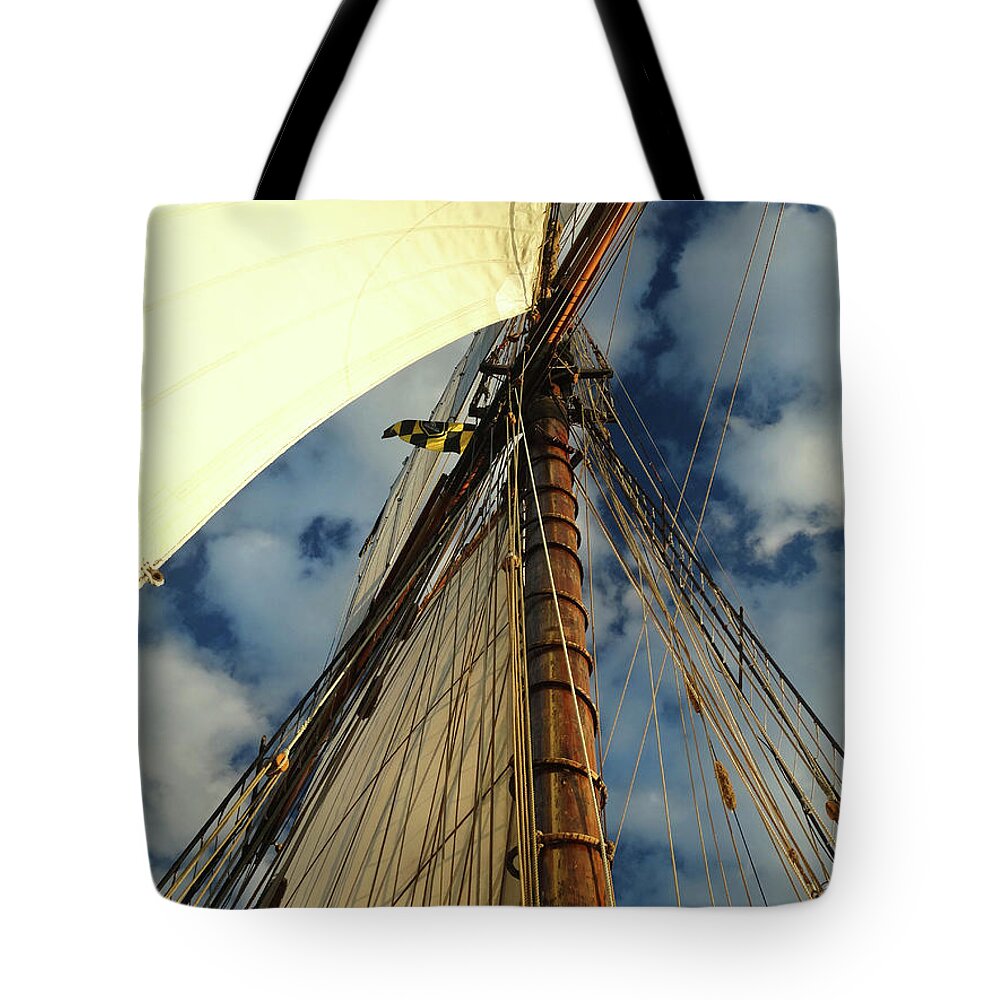 Sailing Tote Bag featuring the photograph Tall Ship Sails by David T Wilkinson