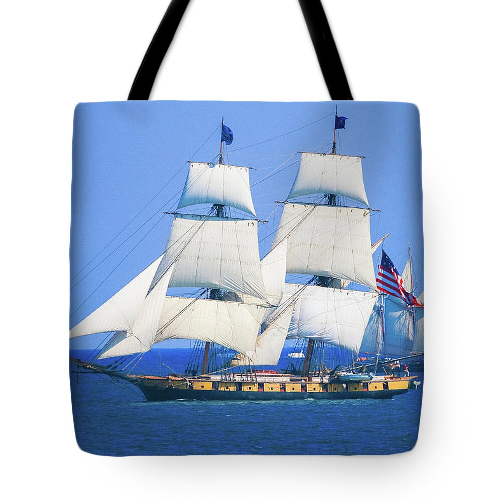  Tote Bag featuring the photograph Tall Ships III by Tony HUTSON