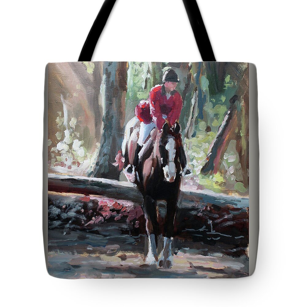 Horse Tote Bag featuring the painting Tally Ho by Susan Bradbury