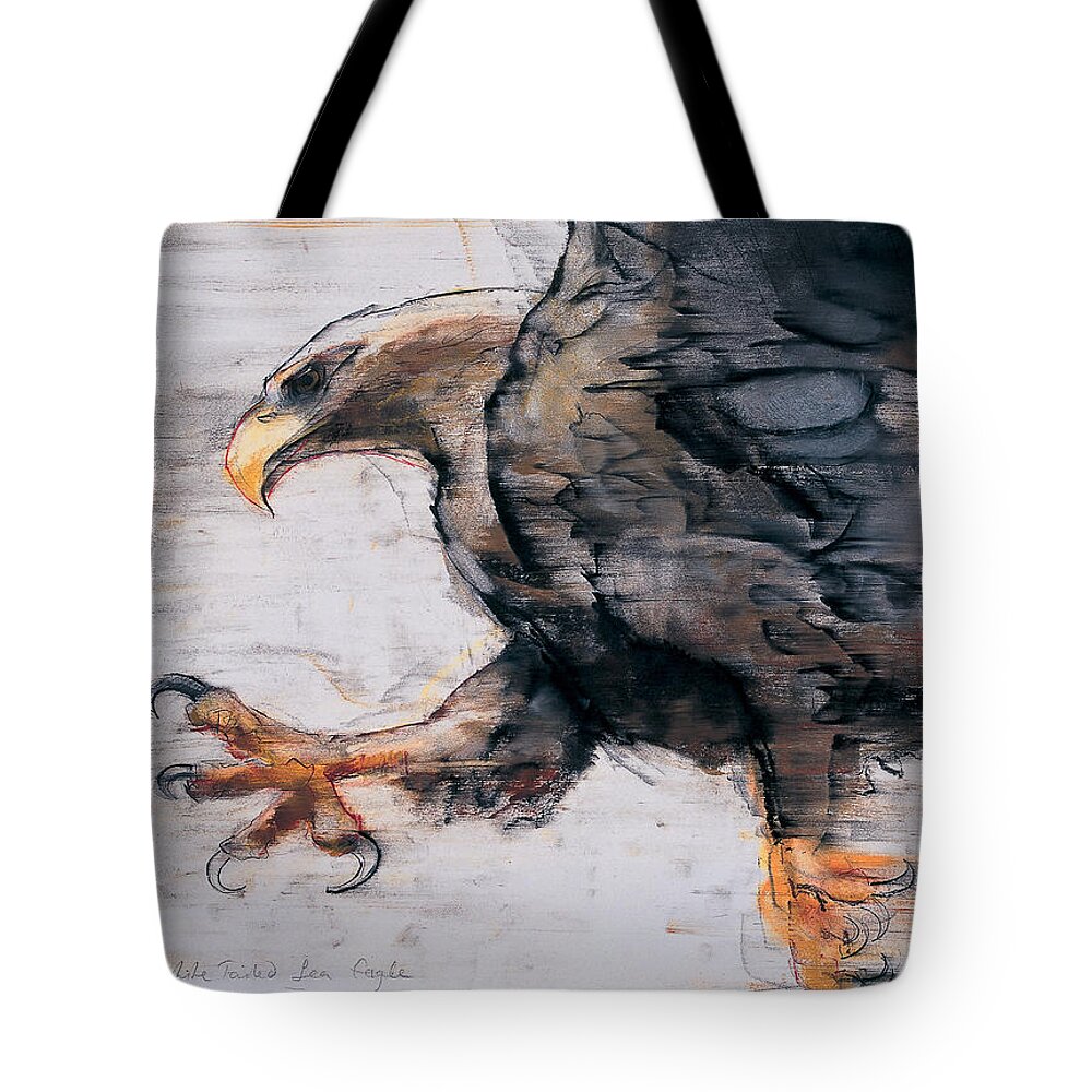 White-tailed Tote Bag featuring the drawing Talons  White tailed Sea Eagle by Mark Adlington