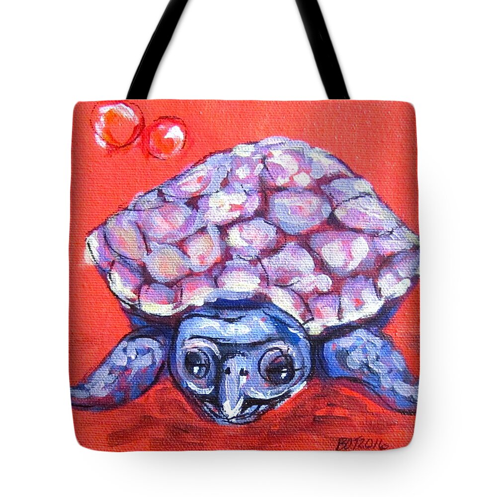 Turtle Tote Bag featuring the painting Talula Turtle by Barbara O'Toole