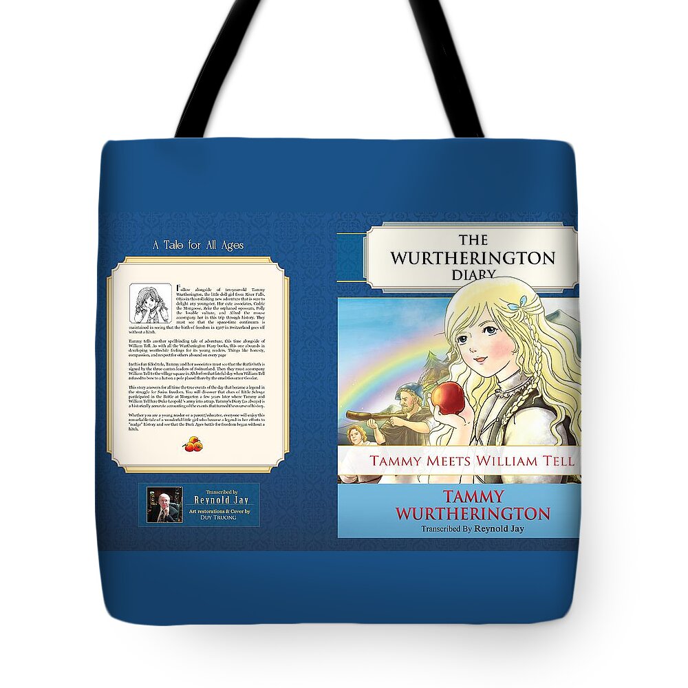  Tote Bag featuring the painting Tammy Meets William Tell cover by Reynold Jay