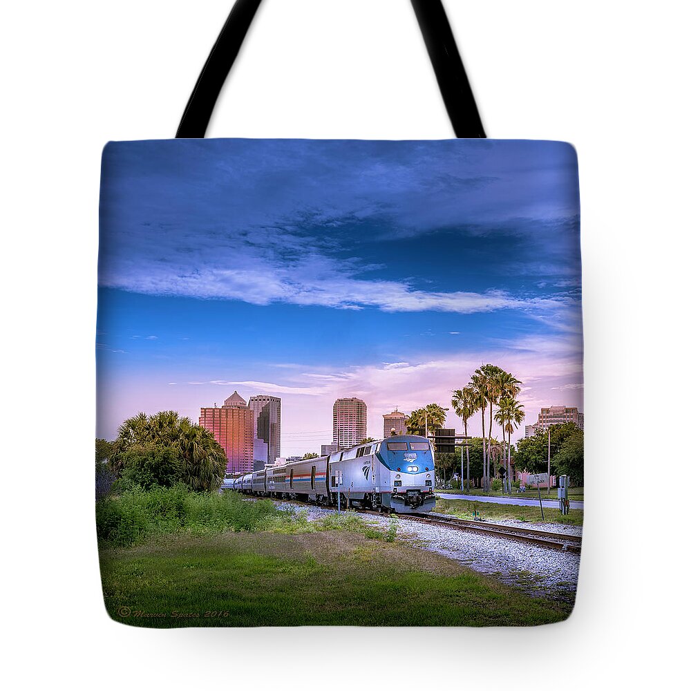 Amtrak Tote Bag featuring the photograph Tampa Departure by Marvin Spates