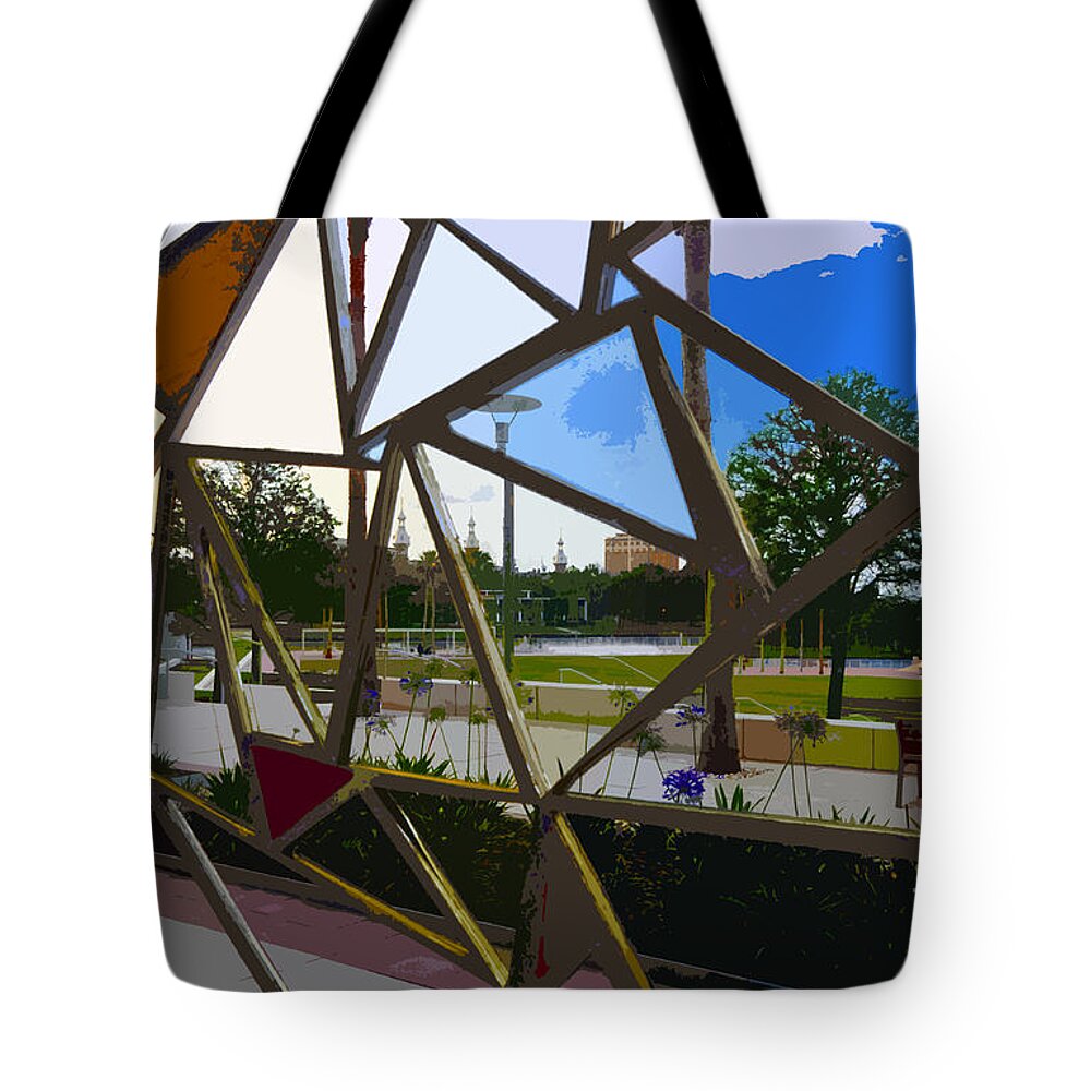 Art Tote Bag featuring the painting Tampa through art by David Lee Thompson