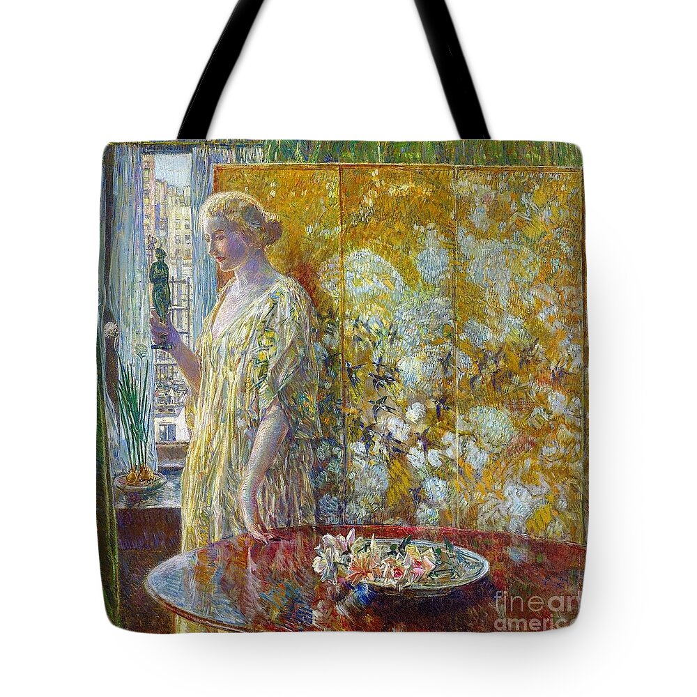 Frederick Childe Hassam  Tote Bag featuring the painting Tanagra by MotionAge Designs