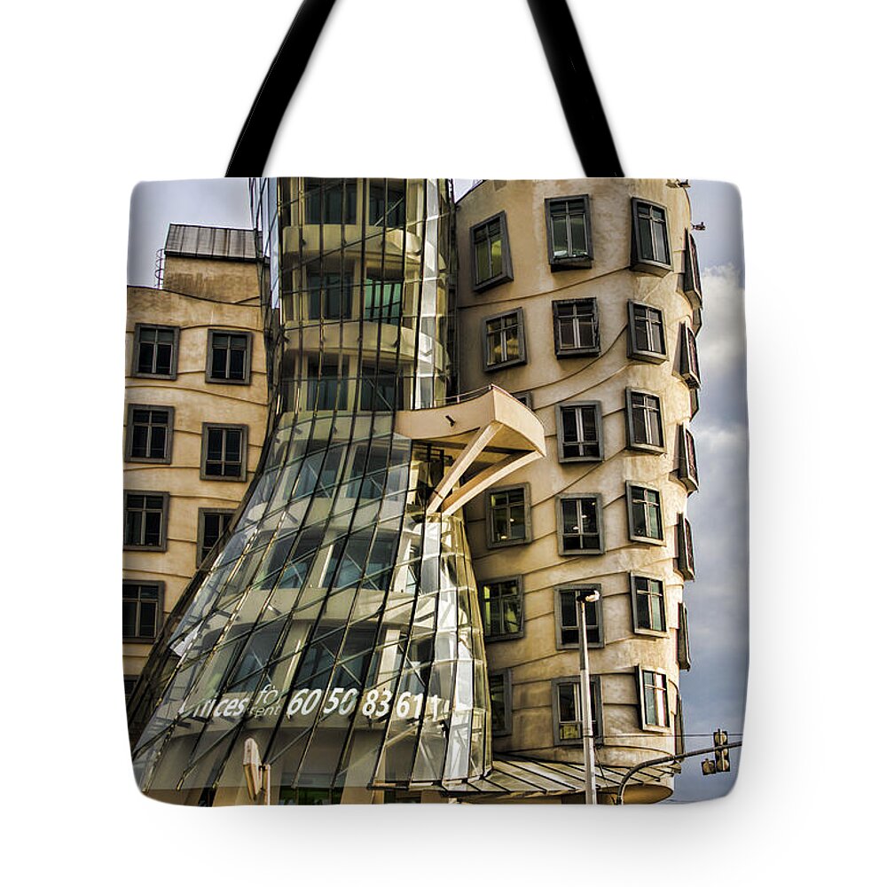 Dancing House Tote Bag featuring the photograph Tancici dum by Heather Applegate