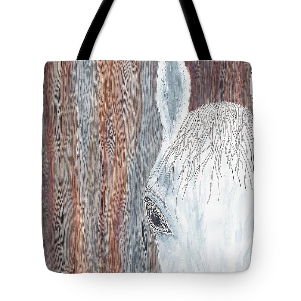 Horse Tote Bag featuring the painting Stalled by Kathryn Riley Parker