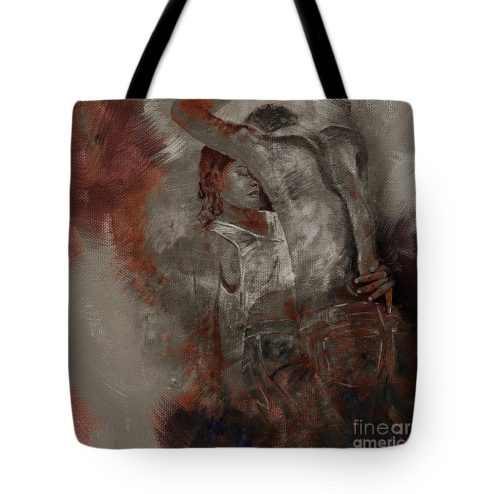 Dance Tote Bag featuring the painting Tango Dance 998ALU by Gull G