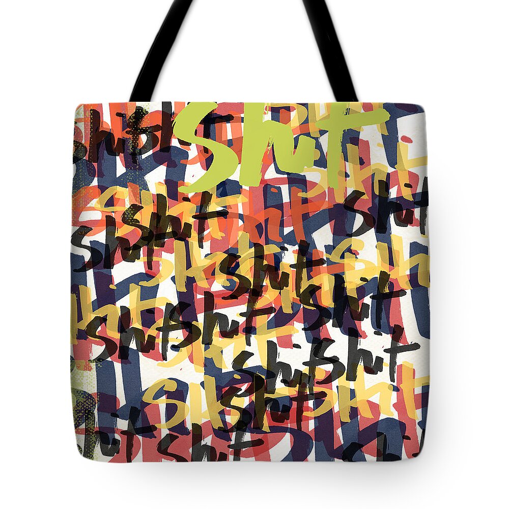 Tantrum Tote Bag featuring the mixed media Tantrum- Art by Linda Woods by Linda Woods