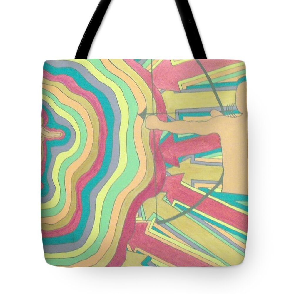 Target Tote Bag featuring the painting Target by Erika Jean Chamberlin