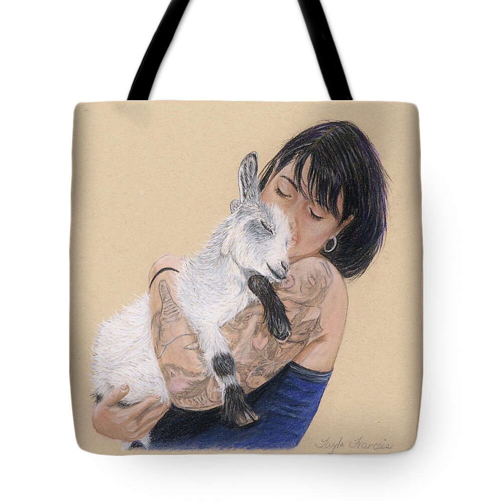  Tote Bag featuring the pastel Tayler and Luna by Twyla Francois