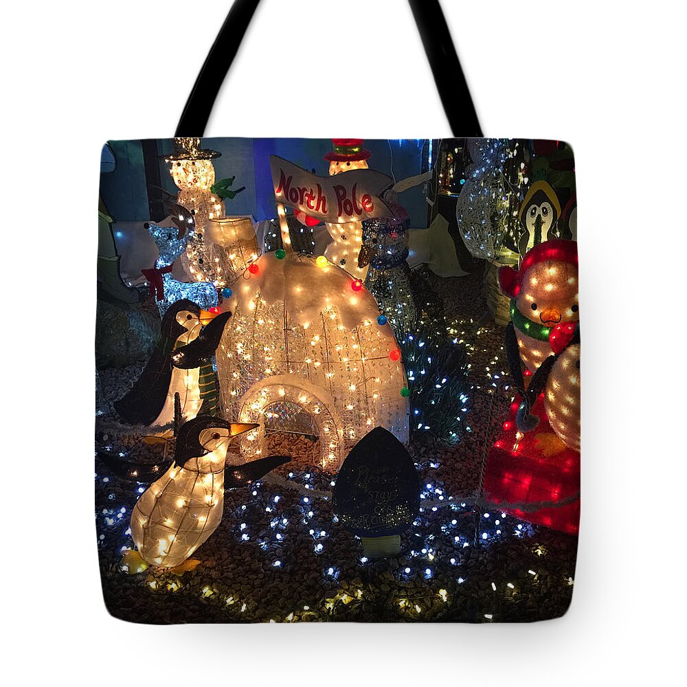 Taylor Tote Bag featuring the photograph Taylor Residence Christmas Lights Extravaganza 3 by Robert Meyers-Lussier