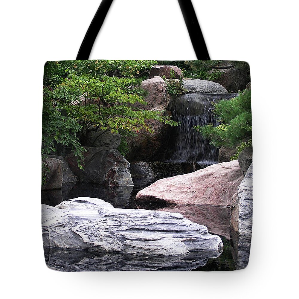 Waterfall Tote Bag featuring the photograph Tea Garden by Cheryl Day