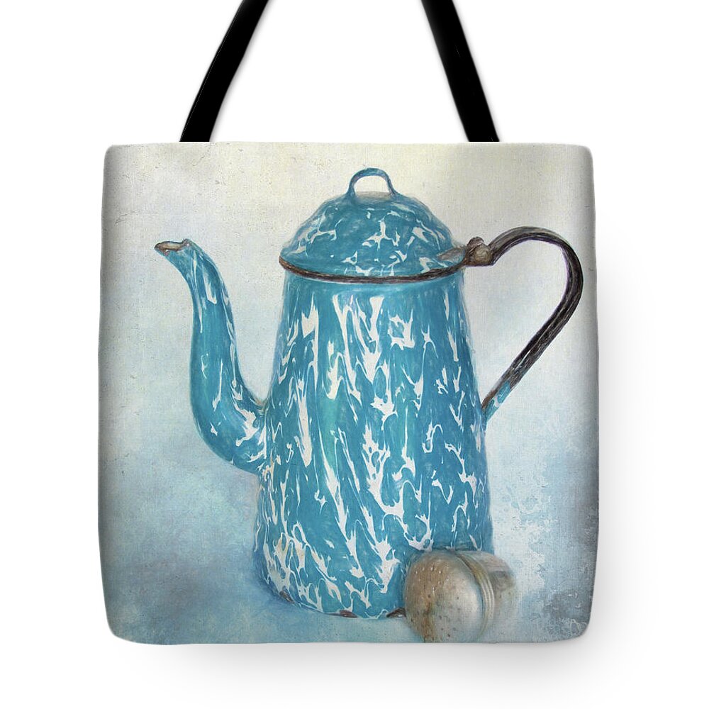 Blue Tote Bag featuring the photograph Tea Time by David and Carol Kelly