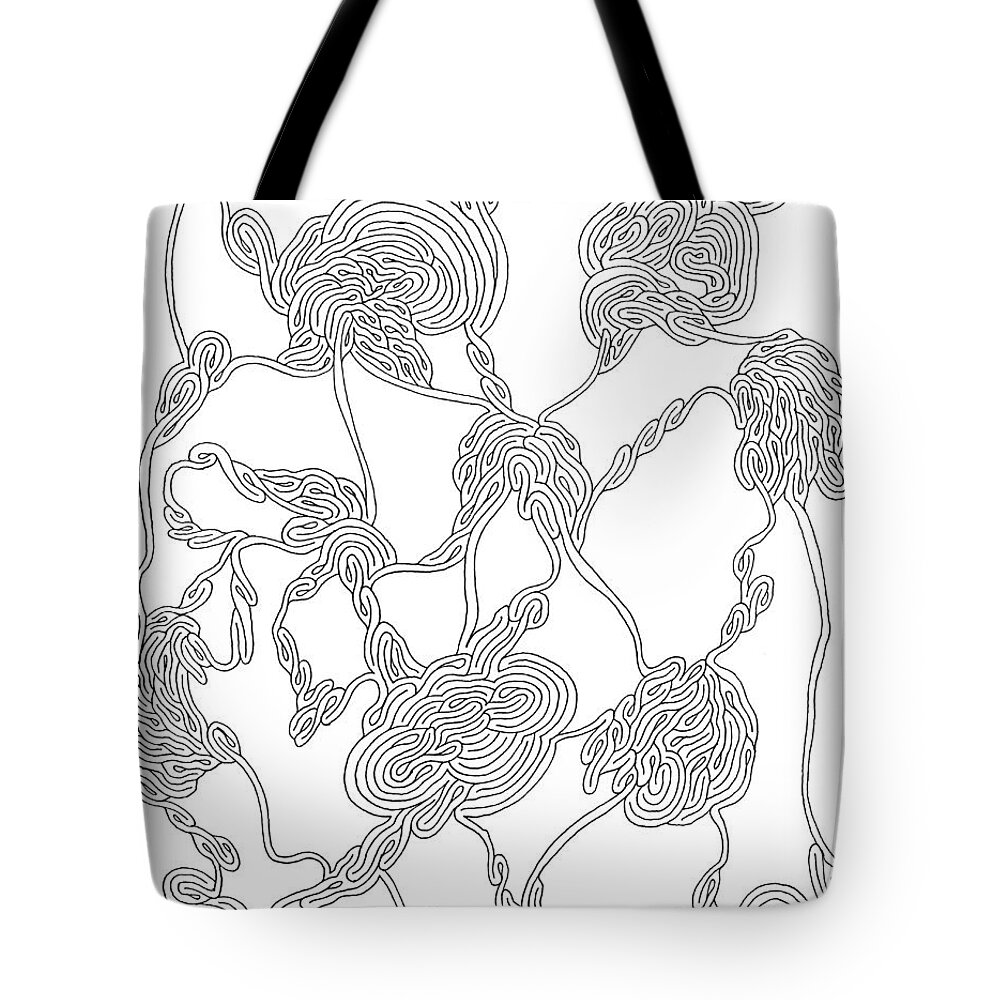 Mazes Tote Bag featuring the drawing Tears of Joy by Steven Natanson