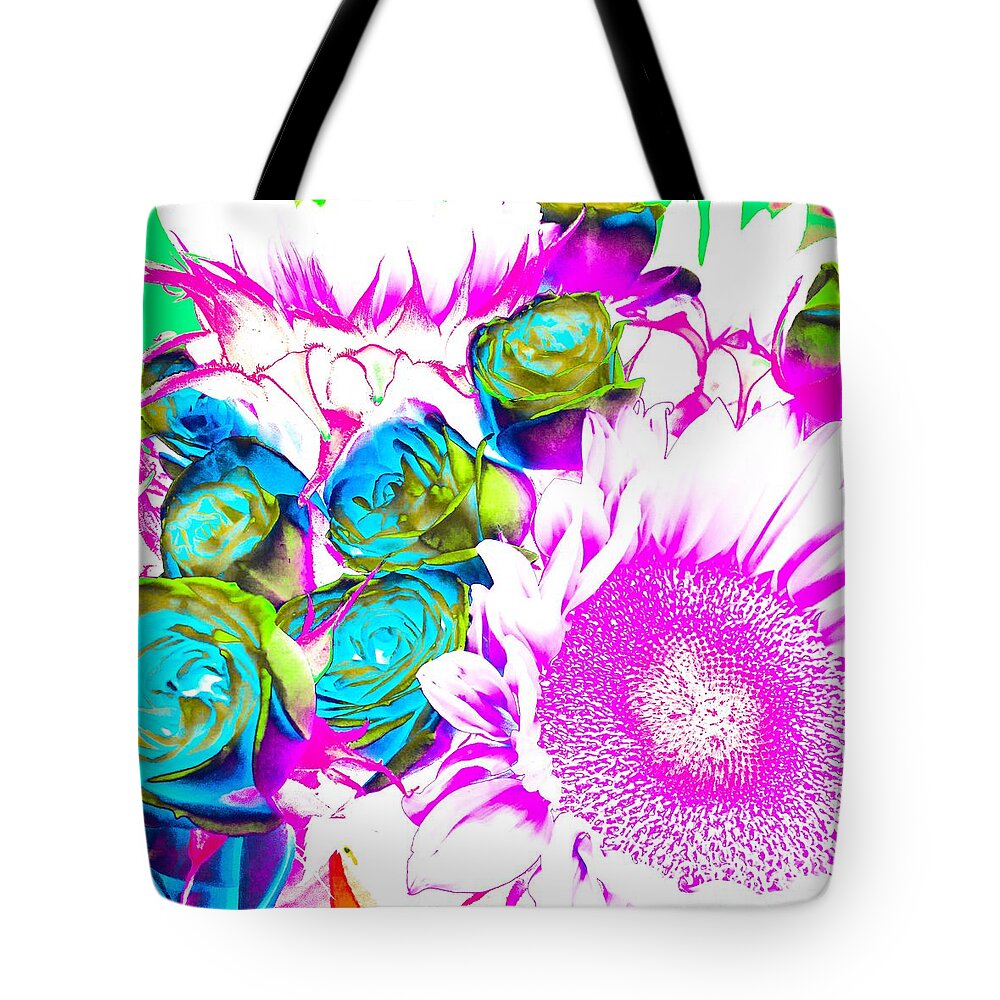 Roses Tote Bag featuring the photograph Technicolor Bouquet by Onedayoneimage Photography