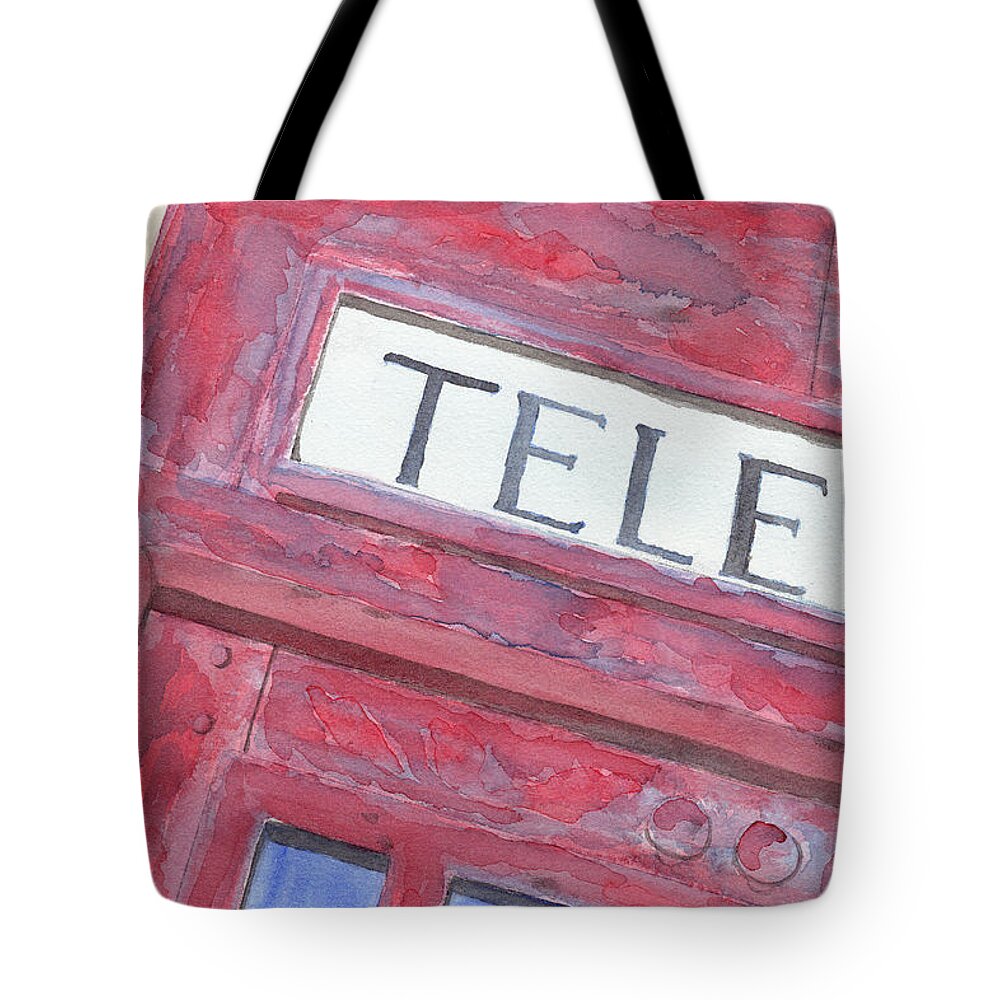 Telephone Tote Bag featuring the painting Telephone Booth by Ken Powers