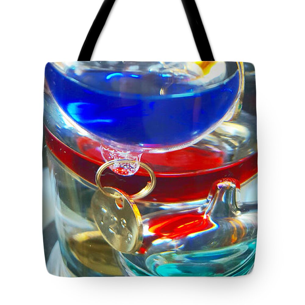 Galileo Thermometer Tote Bag featuring the digital art Temperatures by Pamela Smale Williams
