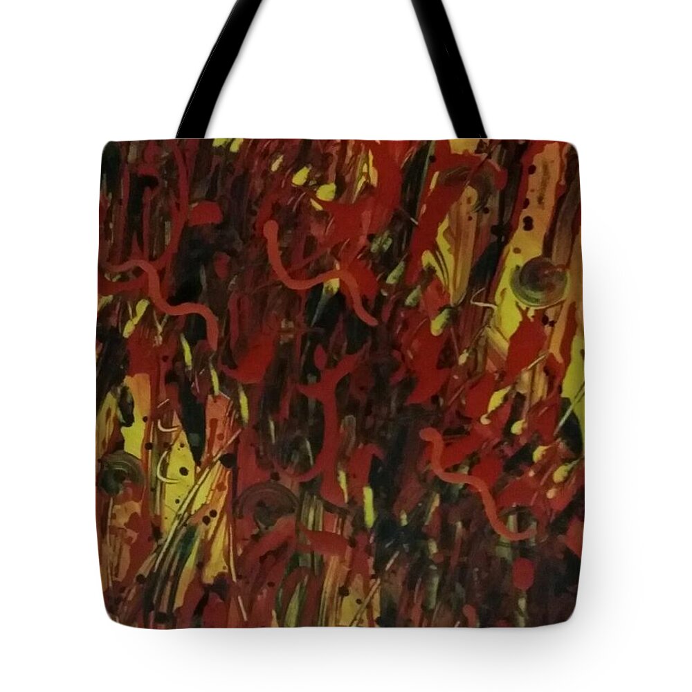 Abstract Tote Bag featuring the painting Temptation by Diamante Lavendar