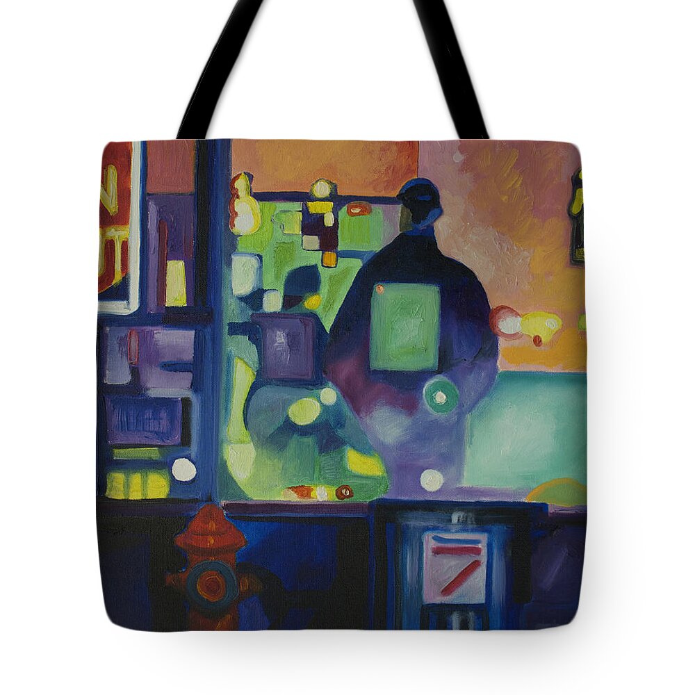 Abstract Tote Bag featuring the painting Ten Minutes by Patricia Arroyo