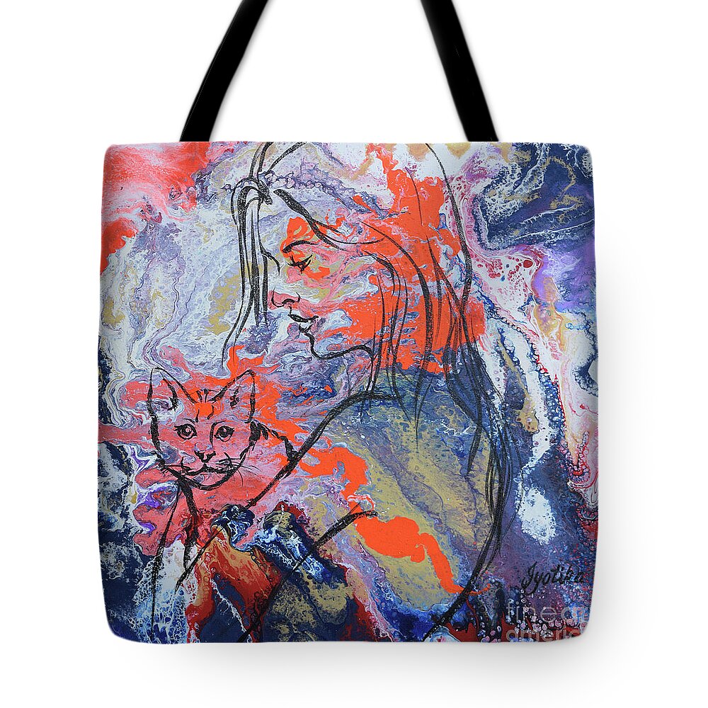  Tote Bag featuring the painting Tender Love by Jyotika Shroff