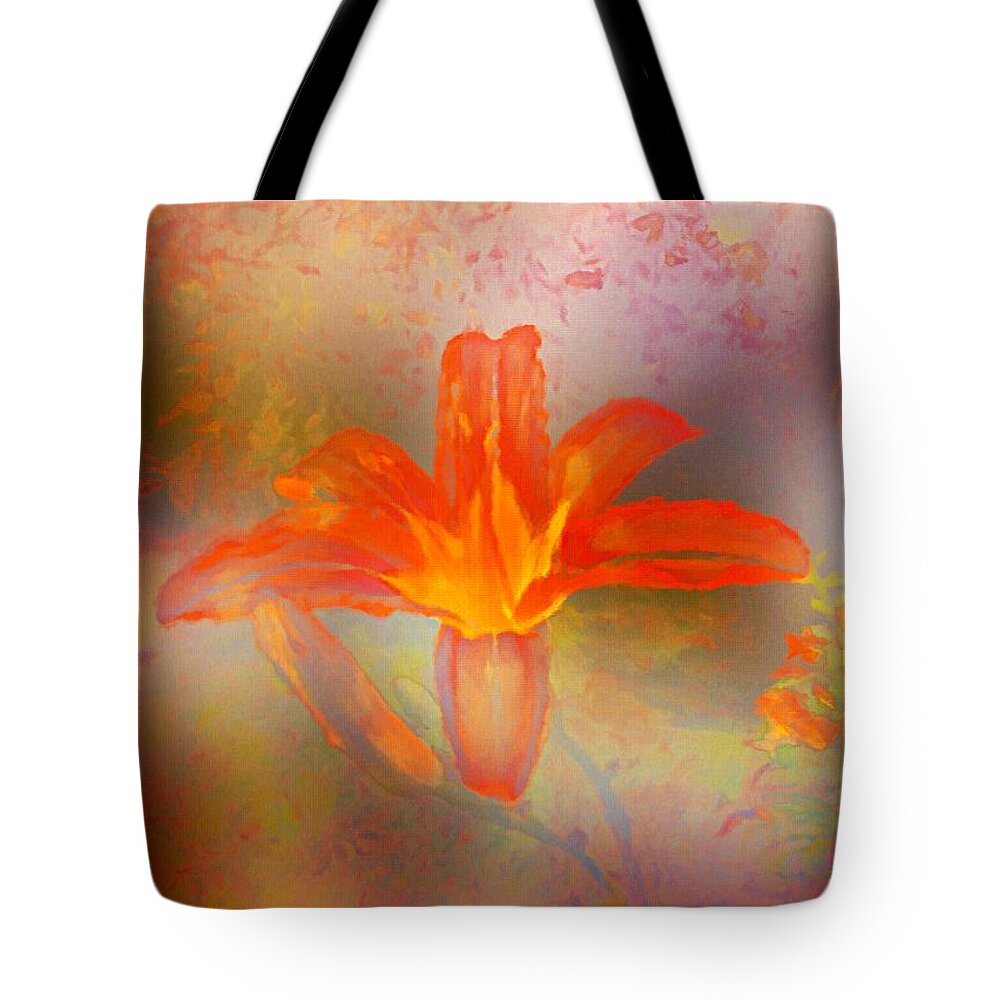 Tiger Tote Bag featuring the photograph Tender Tiger Lily by Diane Lindon Coy