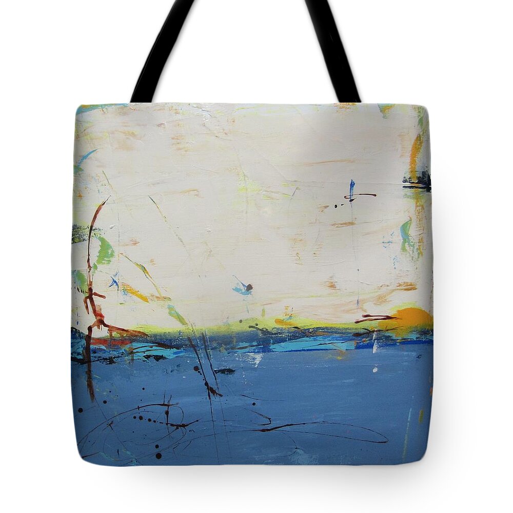 Abstract Landscape Tote Bag featuring the painting Tendresse by Francine Ethier