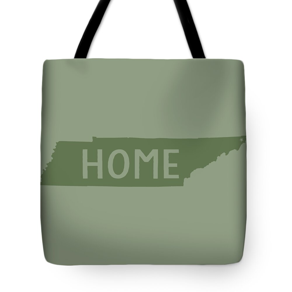 Tenneessee Tote Bag featuring the digital art Tennessee Home Green by Heather Applegate