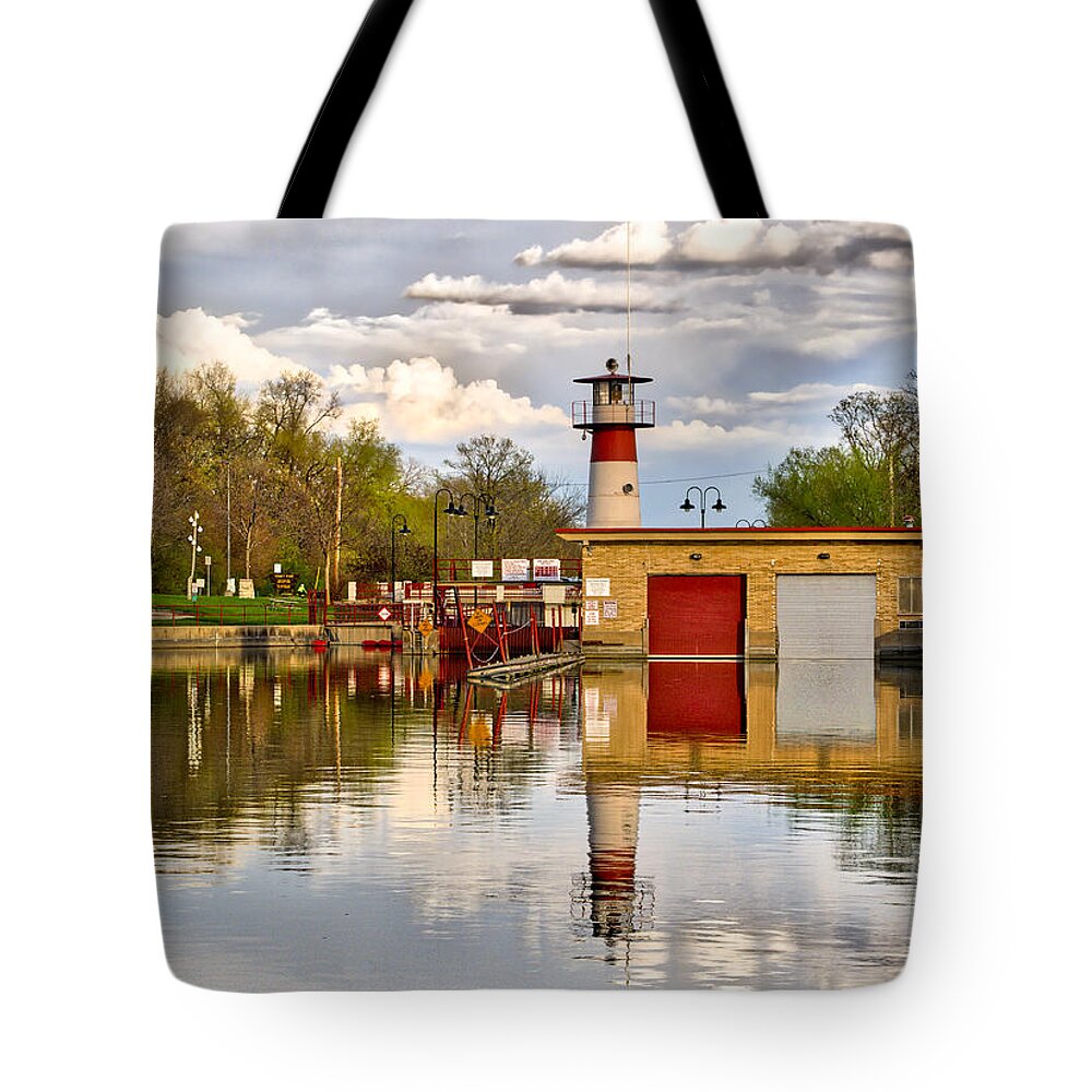 Tenney Tote Bag featuring the photograph Tenney Lock - Madison - Wisconsin by Steven Ralser