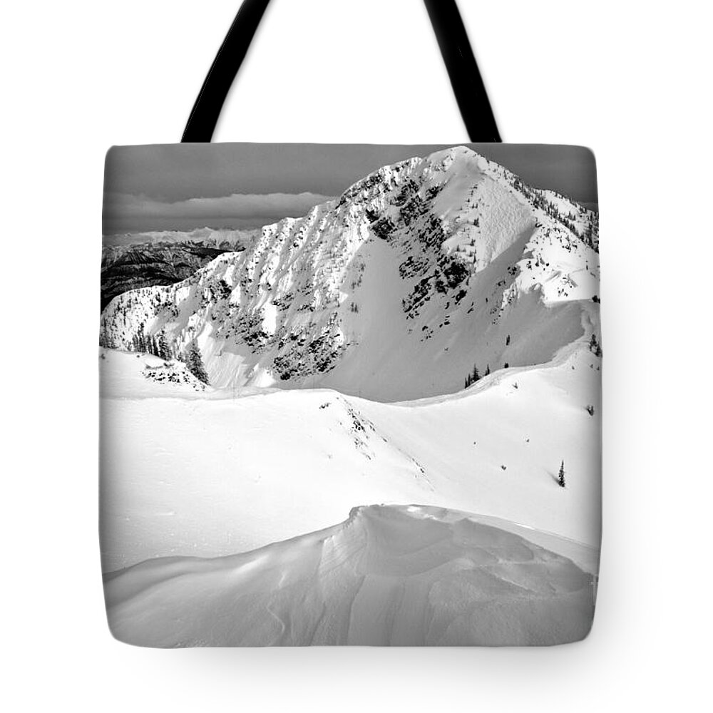 Terminator Peak Tote Bag featuring the photograph Terminator Peak Black And White by Adam Jewell