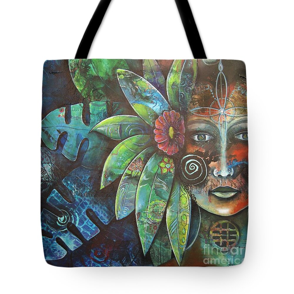 Nature Tote Bag featuring the painting Terra Pacifica by Reina Cottier NZ Artist by Reina Cottier