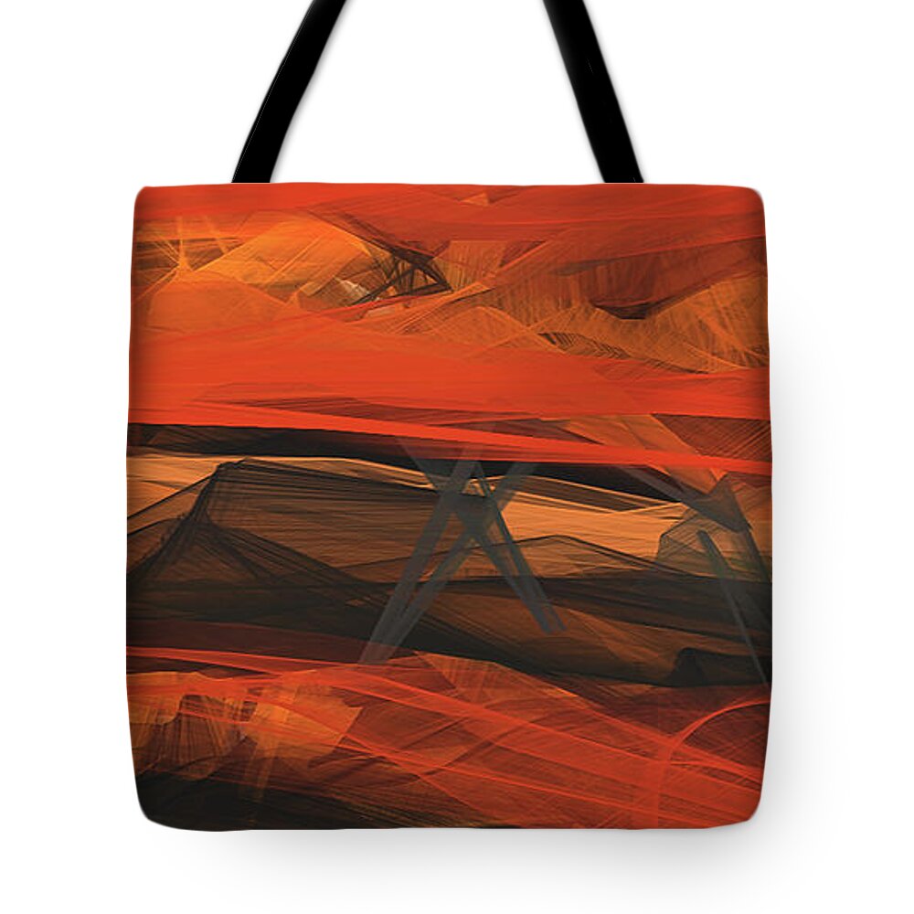 Orange Tote Bag featuring the painting Terracotta Orange Modern Abstract Art by Lourry Legarde