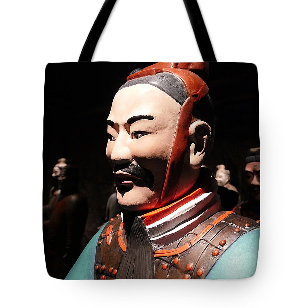 Richard Reeve Tote Bag featuring the photograph Terracotta warrior army of Qin Shi Huang Di VIII by Richard Reeve