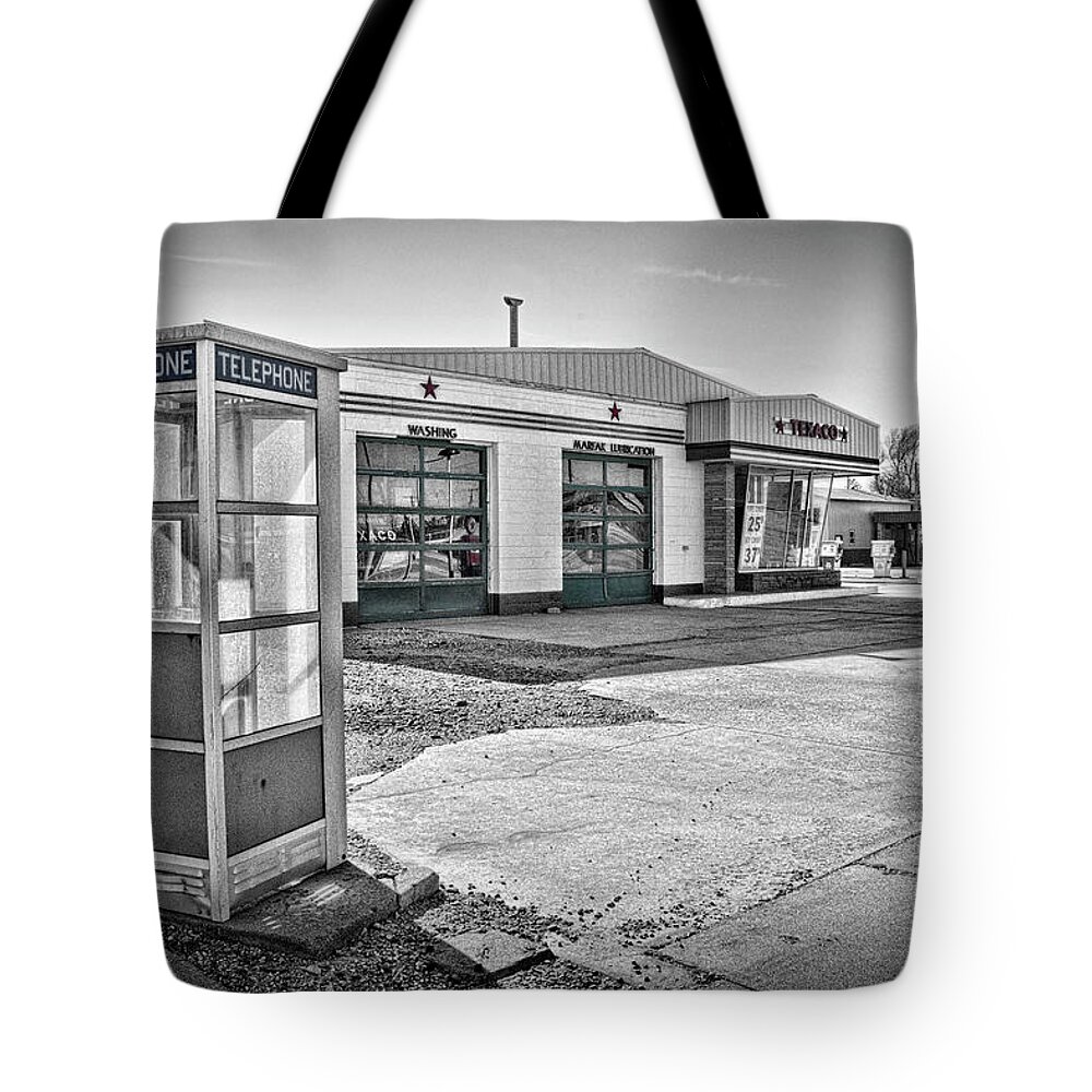 Gas Tote Bag featuring the photograph Texaco by Ron Weathers