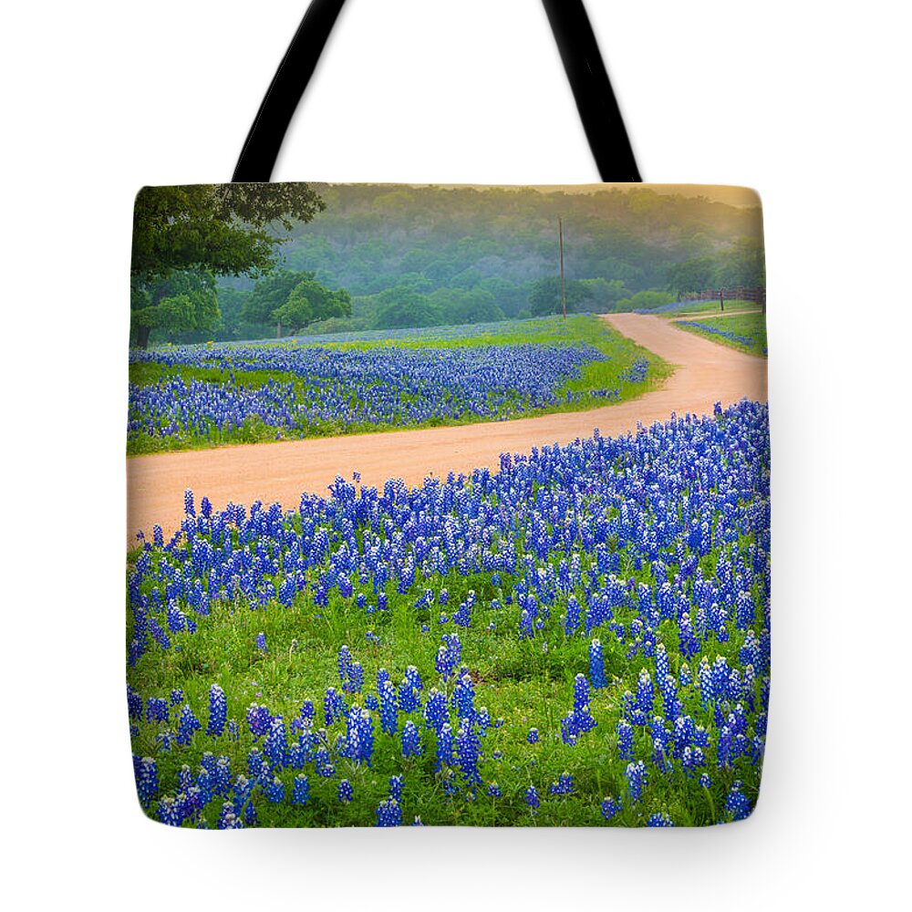 America Tote Bag featuring the photograph Texas Country Road by Inge Johnsson