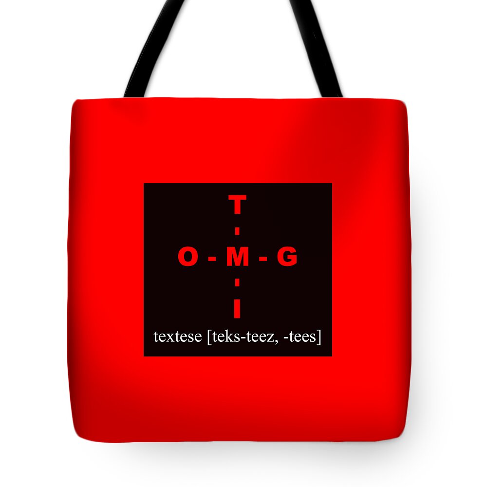 Textese Tote Bag featuring the digital art Textese by Mal Bray