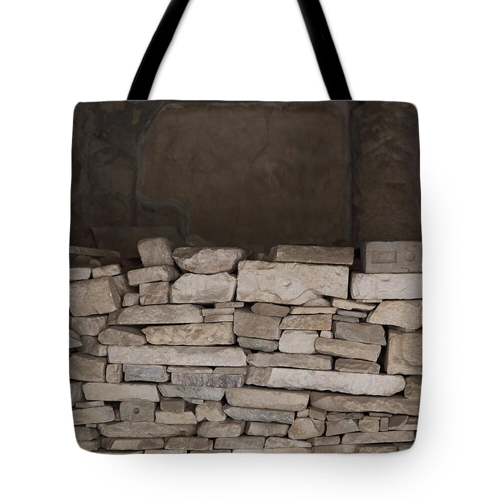 Stone Tote Bag featuring the photograph Textural Antiquities Herculaneum Five by Laura Davis