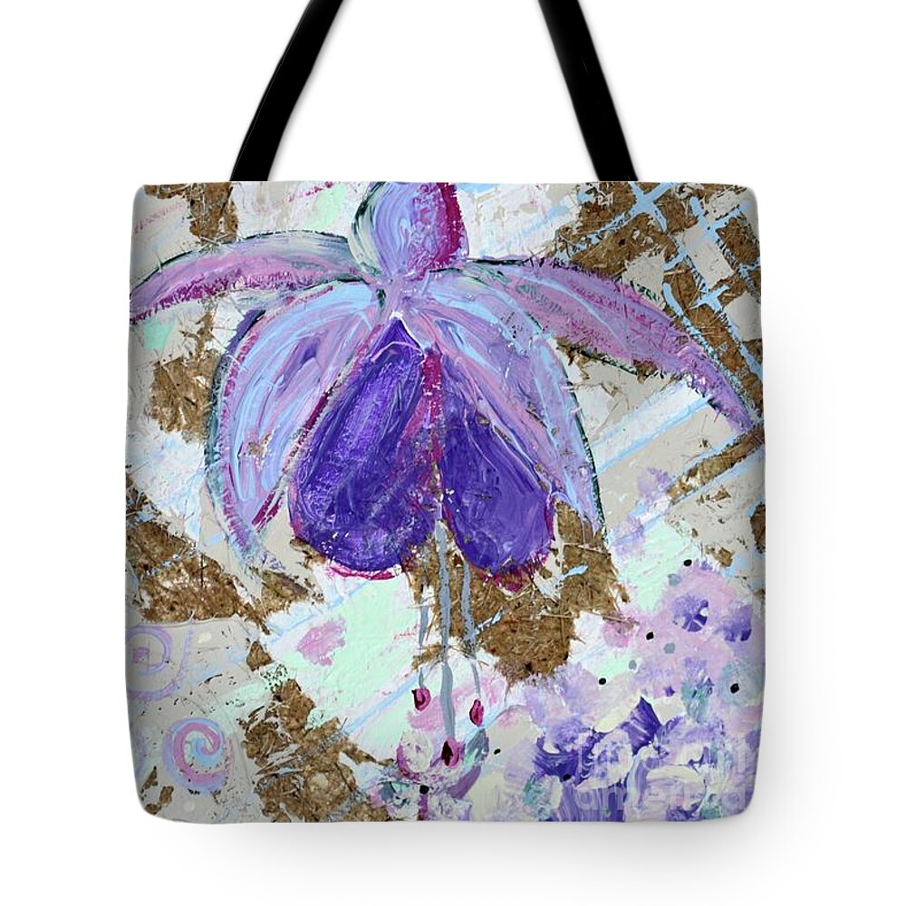 Fuchsia Tote Bag featuring the mixed media Textured Fuchsias by Tracey Lee Cassin